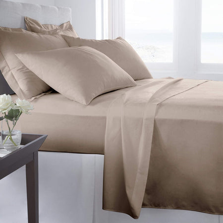Johnson Home 500 Thread Count Cotton Sheet Set Taupe (Queen) - Wholesale linen factory